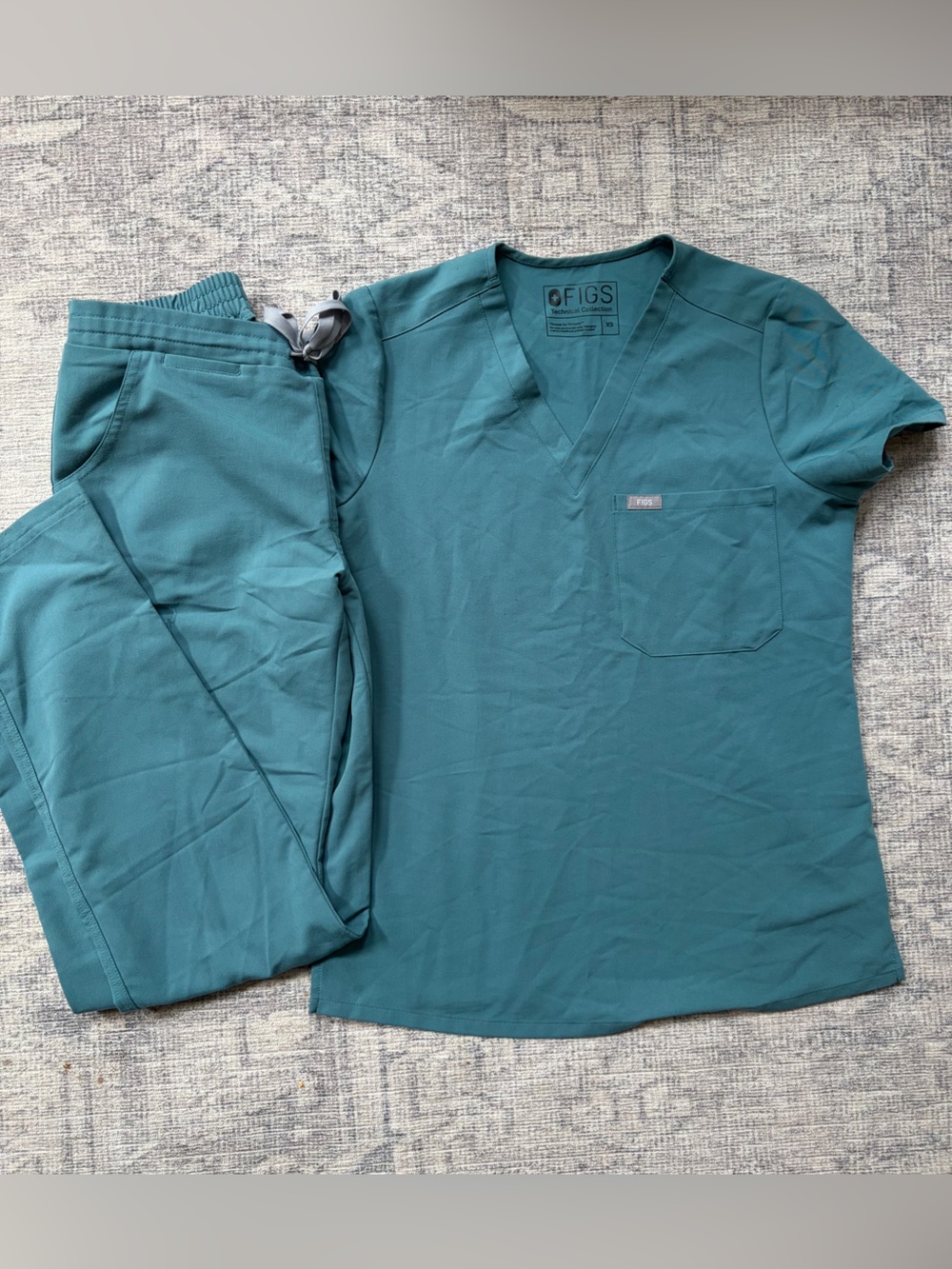 Figs XS Women's Scrub Set in Teal Green